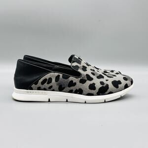 Cole Haan Shoes Womens 8 Gray Leather Calf Hair‎ Animal Print Grand OS Sneakers